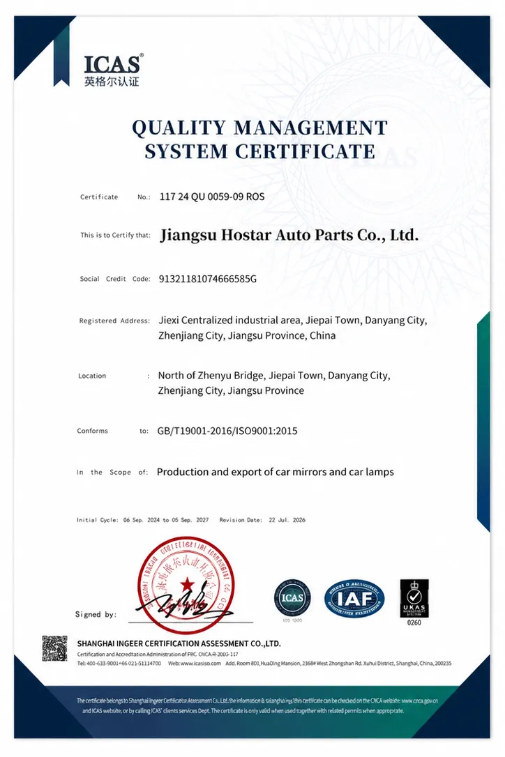 ISO 9001 certificate — Chinese edition